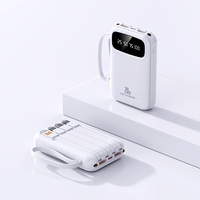 Power Bank Mini Portabel Kapasitas Tinggi 10W Output 10W Input Layar LED Dapat Disesuaikan 10000mAh dengan 4 Kabel Tipe-C Terpasang