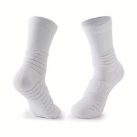 Chaussettes de sport professionnelles pour hommes, mi-mollet, en tissu éponge, absorbantes, antidérapantes, à semelle épaisse et respirantes