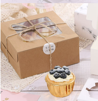Boîtes d'emballage en papier kraft avec logo personnalisé OEM Boîte à gâteau en carton de cadeau d'anniversaire de qualité alimentaire Fenêtre Avantage UV Matériaux recyclés