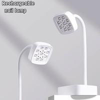 Lampe de bureau UV rechargeable à 9 LED, flexible à 360°, séchage rapide du vernis à ongles en gel, sécheuse à ongles portable sans fil pour la maison et le salon