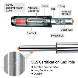 Thiết kế thời trang màu đỏ thanh phân PU da xoay điều chỉnh thanh phân với tay vịn và tựa lưng - Product Image 6