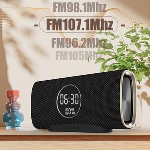 BT loa với đồng hồ báo thức FM cho các hoạt động ngoài trời du lịch di động thông minh không dây <span class=keywords><strong>Bluetooth</strong></span> âm thanh mini sang trọng - Product Image 3
