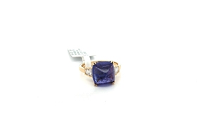 Yellow <b>Gold</b> <b>Ring</b> with Tanzanite Gemstone Elevate your style with this exquisite multistone <b>ring</b>, crafted in radiant yellow <b>gold</b> - Product Image 4