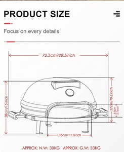 Mini four à pizza en acier inoxydable, barbecue, <span class=keywords><strong>SEB</strong></span>, style italien, horno de pizza, 21 pouces, cuisson à granulés, intérieur et extérieur, petit format - Product Image 6