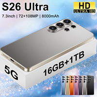 Smartphone S26 Ultra Android 13 5G 12GB 512GB 7.3 Pulgadas 64MP Cámara de Belleza 10 Núcleos Doble SIM Desbloqueo Facial