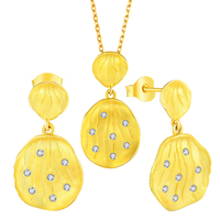 Collier et boucles d'oreilles en argent sterling 925 YILUN de haute qualité, ensemble de bijoux plaqué or tendance pour femmes