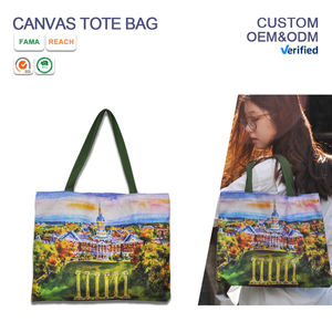 Сумки-шопперы из хлопка и канваса на заказ, пустые сумки-тоут из калико с возможностью нанесения логотипа - Product Image 2