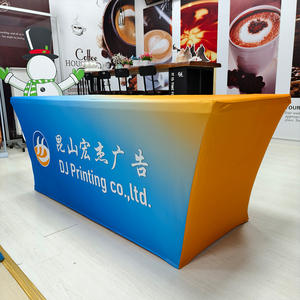 Nappe de table personnalisée, grande nappe en tissu écologique, ajustement parfait, résistante à la <span class=keywords><strong>d</strong></span>écoloration, housse de table extensible personnalisée de marque - Product Image 4