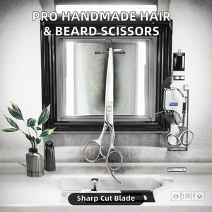Handmade Barber <b>Scissors</b> <b>Left</b> Right <b>Hand</b> Stainless Steel Sharp Tip Hair Cutting Beard Beauty Shears - Product Image 3