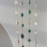 Bijoux de corps sexy, chaîne de corps en or 18 carats, chaîne de taille en perles de pierre naturelle, chaîne de ventre en acier inoxydable pour filles