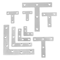 Supports d'angle en acier en forme de L et de T avec finition argentée, boulon de 15 mm, rivet de 3 mm, épaisseur de 0,125 po