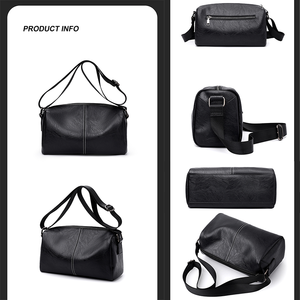 Sac de messager diagonal de grande capacité de Style d'affaires pour hommes Design simple avec accessoire de tenue quotidienne à la mode en tissu PU - Product Image 5