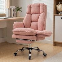 Chaise de bureau ergonomique rose à dossier croisé, coussin épais, accoudoirs réversibles, grande taille, pour dirigeants - Vente chaude