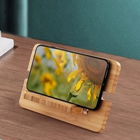 Vente chaude Bambou détachable paresseux personne stand bureau en direct streaming drame suivi bambou bois support de téléphone portable