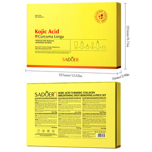 SADOER Set de 6 Piezas para Aclarar Manchas con Ácido Kójico, Cúrcuma y Colágeno: Limpiador, Tónico, Sérum, Loción y Crema - Venta al por Mayor de Fábrica - Product Image 5