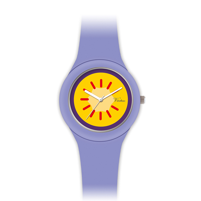 Colorful Cartoon Luxury Quartz Movement Watch for  Junior High School Cute Simple Dial Display with 14mm Silicone Band