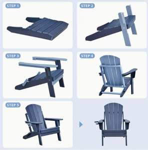 Fauteuils de patio 2025 Offre Spéciale Chaises Adirondack pliantes en HDPE semi-assemblées pour la piscine de <span class=keywords><strong>jardin</strong></span> - Product Image 3