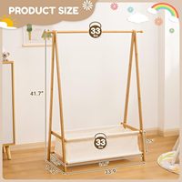 Bambou bébé enfants vêtements stockage Durable cintre tissu support avec panier grande capacité gain de place conception humanisée à la maison