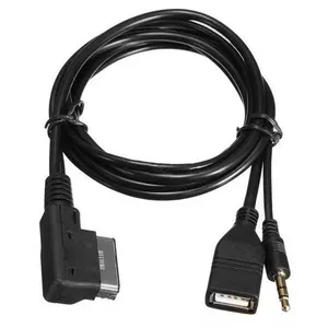 Wholesales Custom AMI MDI to USB Female Stereo 3.5mm Male AUX Audio Adapter Cable Replacement For Car VW Audi 2014 A4 A6 Q5 Q7