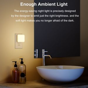 Modern <b>Plug</b> <b>In</b> LED Night <b>Light</b> 2700K Warm <b>Light</b> Photocell <b>Sensor</b> ETL Certified US <b>Plug</b> Energy Saving Indoor Lighting - Product Image 5