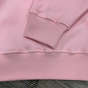 เสื้อสวมหัวผ้าฟลีซทรงหลวมเข้ารูป310Gsm ของผู้หญิงเสื้อมีฮู้ดสีชมพูคอเสื้อหนามีลายปักด้านหน้าสำหรับฤดูหนาว - Product Image 6