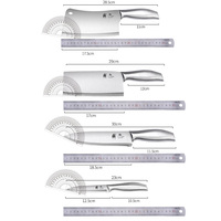 Ensemble de couteaux de chef professionnels, acier inoxydable tranchant, multifonction, avec bloc en bois
