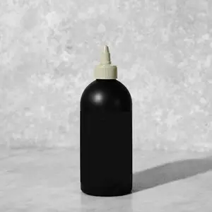 8oz 10oz 300ml 500ml Frost Black PET HDPE Plastic Olive Oil Squeeze Garrafas Squirt Dispenser Sauce com Twist Caps para óleo de cabelo