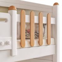 Massivholz Doppelstockbett Multifunktionales Etagenbett mit Hoch-Niedrig-Schutzgeländer Kombinationsbett für Kinder Paralleles Bett-Design