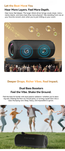 Altavoces Blackview Aurabass 3 BT5.3, 3600mAh, IPX7, Resistentes al Agua, RGB, con Ritmo Musical - Product Image 5