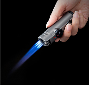Isqueiro portátil com chama a jato, acessório para fumar cigarros e charutos, gás butano recarregável com caixa de presente - Product Image 4