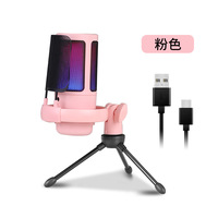 Microphone de jeu professionnel à condensateur ME6S USB Hypercardioïde avec éclairage RGB, suppression du bruit, léger, filaire pour studio
