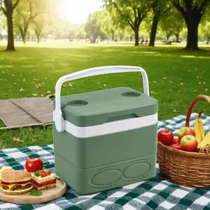 8.5 Quart Camping Cooler Picnic Hard Plastic Ice Cooler Box Portable Small Insulated Cooler