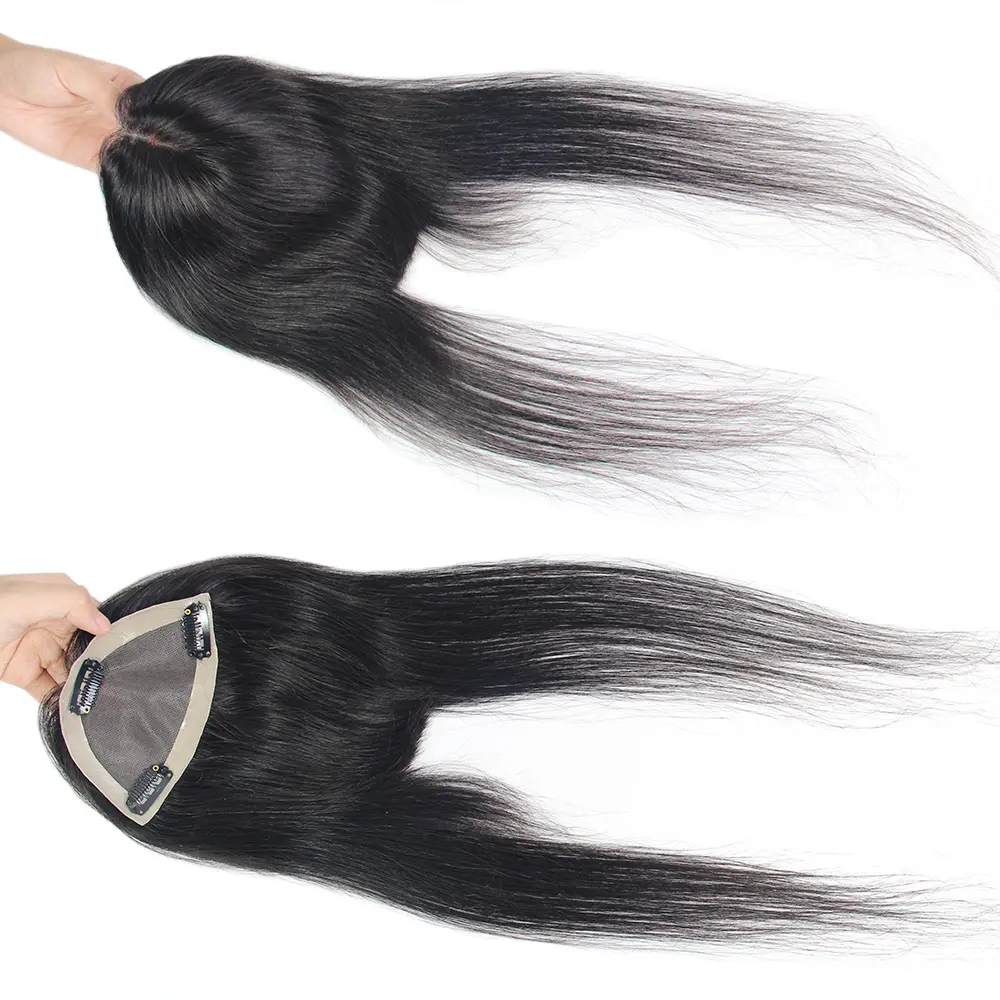 Clip de flequillo de extensión de cabello rubio negro Natural 100% en flequillo, cabello humano recto de hueso chino crudo rizado Topper flequillo