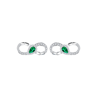 Vente en gros de boucles d'oreilles personnalisées en argent sterling BulkS925 Infinity Eight pour femmes boucles d'oreilles cœur éternel en zircone