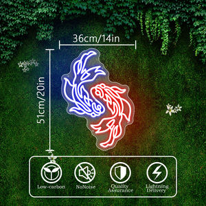 Enseigne au néon personnalisée de <span class=keywords><strong>poisson</strong></span> <span class=keywords><strong>rouge</strong></span> élégante et colorée pour décor d'aquarium de salle de restaurant Lampe au néon alimentée par courant alternatif pour application d'entreprise - Product Image 4