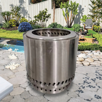 Brasero moderne en acier inoxydable 304 sans fumée, foyer au charbon de bois portable pour terrasse, table de camping en solo