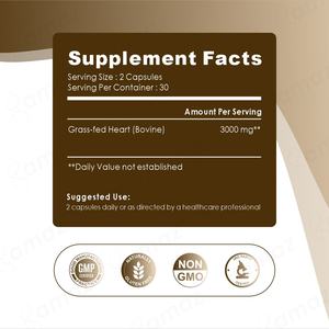 Amaz OEM Halal OEM Supplément d'organe de boeuf nourri à l'herbe avec foie de boeuf Cœur Rein Pancréas Rate Complexe de viscères de boeuf Capsules - Product Image 6