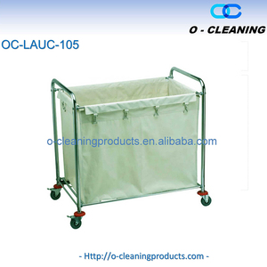O-Cleaning Commercial Rolling <strong>Laundry</strong> Hamper <strong>With</strong> <strong>Wheels</strong>,Plastic Frame <strong>Laundry</strong> <strong>Basket</strong> Truck Clothes Sorter for Hotel/Hospital - Product Image 6