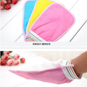 Toalla de baño fuerte y duradera de doble cara, guantes de ducha, cepillo para espalda y exfoliante corporal. - Product Image 2