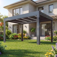Pergola motorisée en aluminium, imperméable et résistante au soleil, avec stores latéraux à lamelles mobiles, pour véranda extérieure écologique