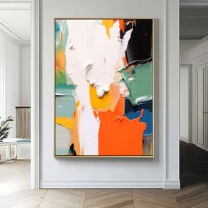 Pintura Abstracta Texturizada en Colores Intensos, Estilo Naturaleza Muerta 3D, Arte de Pared en Lienzo para Diseño de Interiores del Hogar, Venta al Por Mayor - Product Image 6