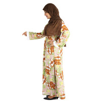 Vente en gros de cardigan à fleurs pour femmes musulmanes robe vêtements islamiques abaya à imprimé floral pour femmes robe musulmane YM116