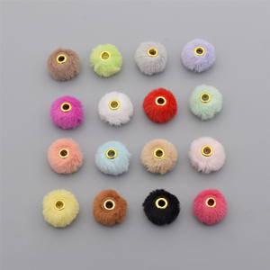 2025 Hot Wholesale 20mm Kawaii DIY Multiple Colors Cute Pompom Velvet Resin <b>Loose</b> Fluff Plastic <b>Beads</b> for Pen Jewelry Making - Product Image 1