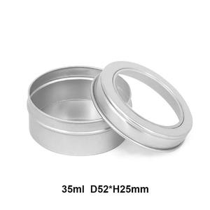 Boîte en aluminium métallique cylindrique de 35 ml 52*25 mm avec bouchon à vis et fenêtre transparente pour rouge à lèvres, bijoux, boucles d'oreilles, ongles pressés - Product Image 3