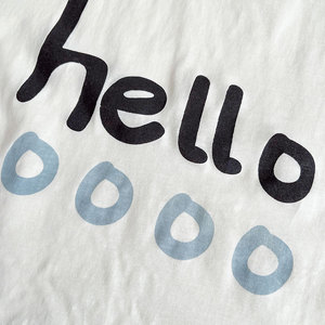 Completo Estivo 2026 per <span class=keywords><strong>Bambino</strong></span>: Camicia con Stampa Hello e Scritta + Pantaloncini Grigi, Set 2 Pezzi - Product Image 6