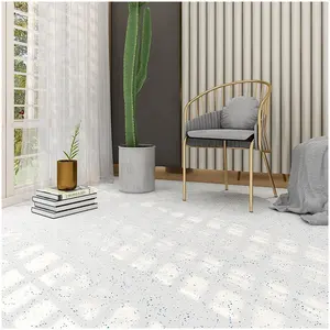 600*600mm cheap porcelain bricks terrazzo look matte glaze anti slip floor tiles for bathroom