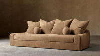 Ensemble de canapés trois places Sageliving, design moderne et luxueux, Chesterfield, tissu, bois, modulaire, canapé de salon