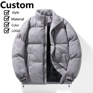 เสื้อแจ็คเก็ตหนังกลับหนาสำหรับผู้ชาย คอตั้ง สไตล์ลำลอง ปิดด้วยซิป แฟชั่นทรงหลวม ดีไซน์ผ้าฝ้าย - Product Image 1