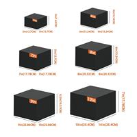 Présentoir de table à manger Cube BUFFFET RISERS en acrylique noir, boîte de rangement cinq faces