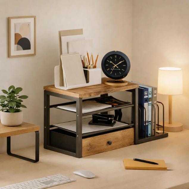 Wooden Storage Box With Drawers and